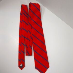 Gant Red and Blue Striped Men's Silk Tie
